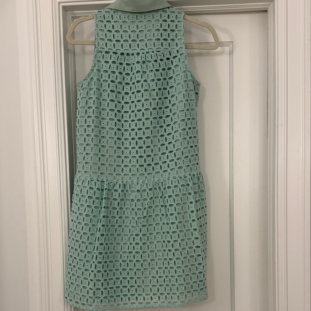Mint Green Sleeveless Eyelet Dress - Picture 4 of 6